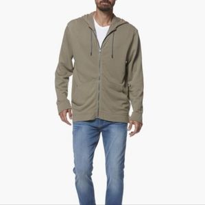 Paige Tanned Olive super soft cotton modal zip-up hoodie